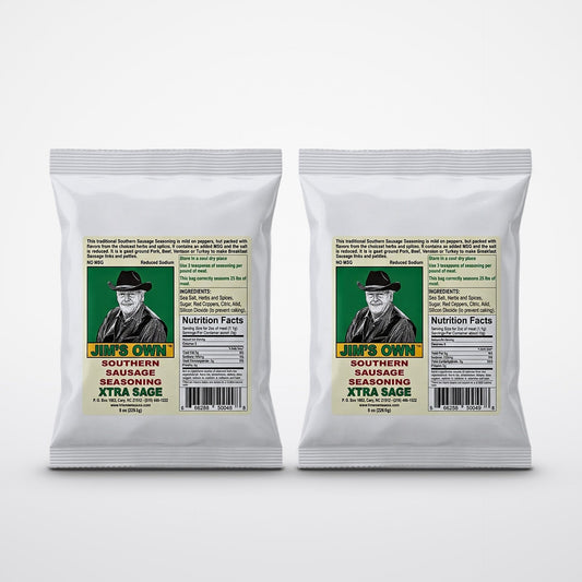 2 Bags of Jim’s Own Xtra Sage Sausage Seasoning, 8 oz