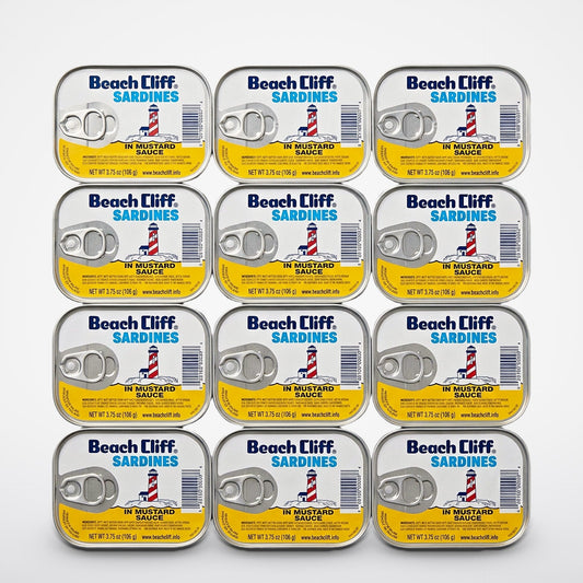 Beach Cliff Sardines in Yellow Mustard Sauce Herring Snack Kipper Fresh