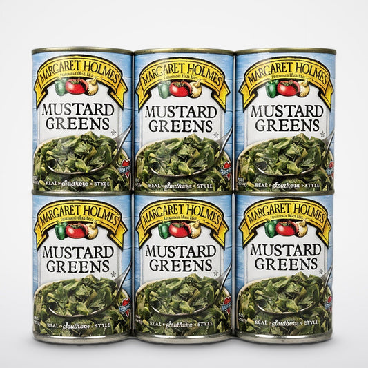6 Cans of Margaret Holmes Southern Style Mustard Greens, 14.5 oz