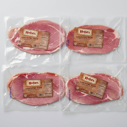 Hobes Old Fashioned Cured Country Ham Pork Steak Slices Breakfast