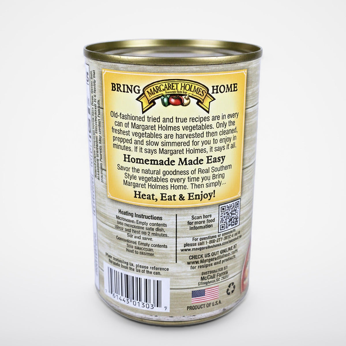6 Cans of Margaret Holmes Southern Style White Acre Peas, 14.5 oz