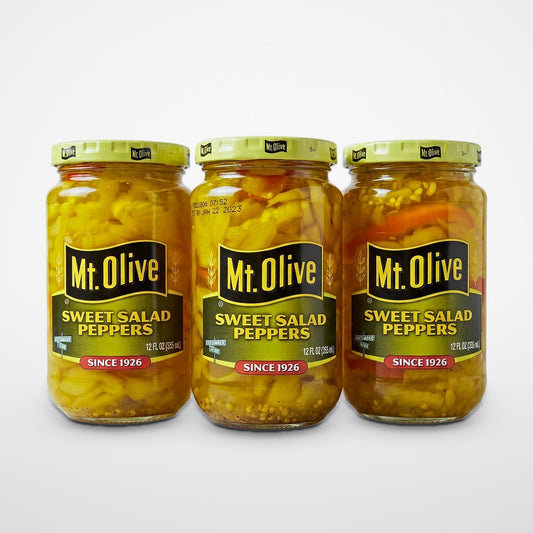 3 Jars Mount Olive Sweet Salad Peppers 12 oz