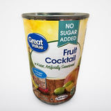6 Cans of Great Value No Sugar Added Fruit Cocktail in Water, 14.5 oz