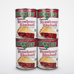 4 Cans of Lucky Leaf Premium Strawberry Rhubarb Fruit Filling & Topping, 21 oz