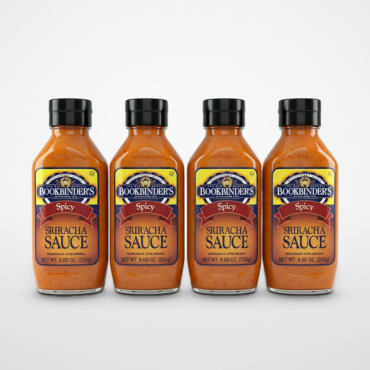 4 Bottles of Bookbinder's Spicy Sriracha Sauce, 9 oz