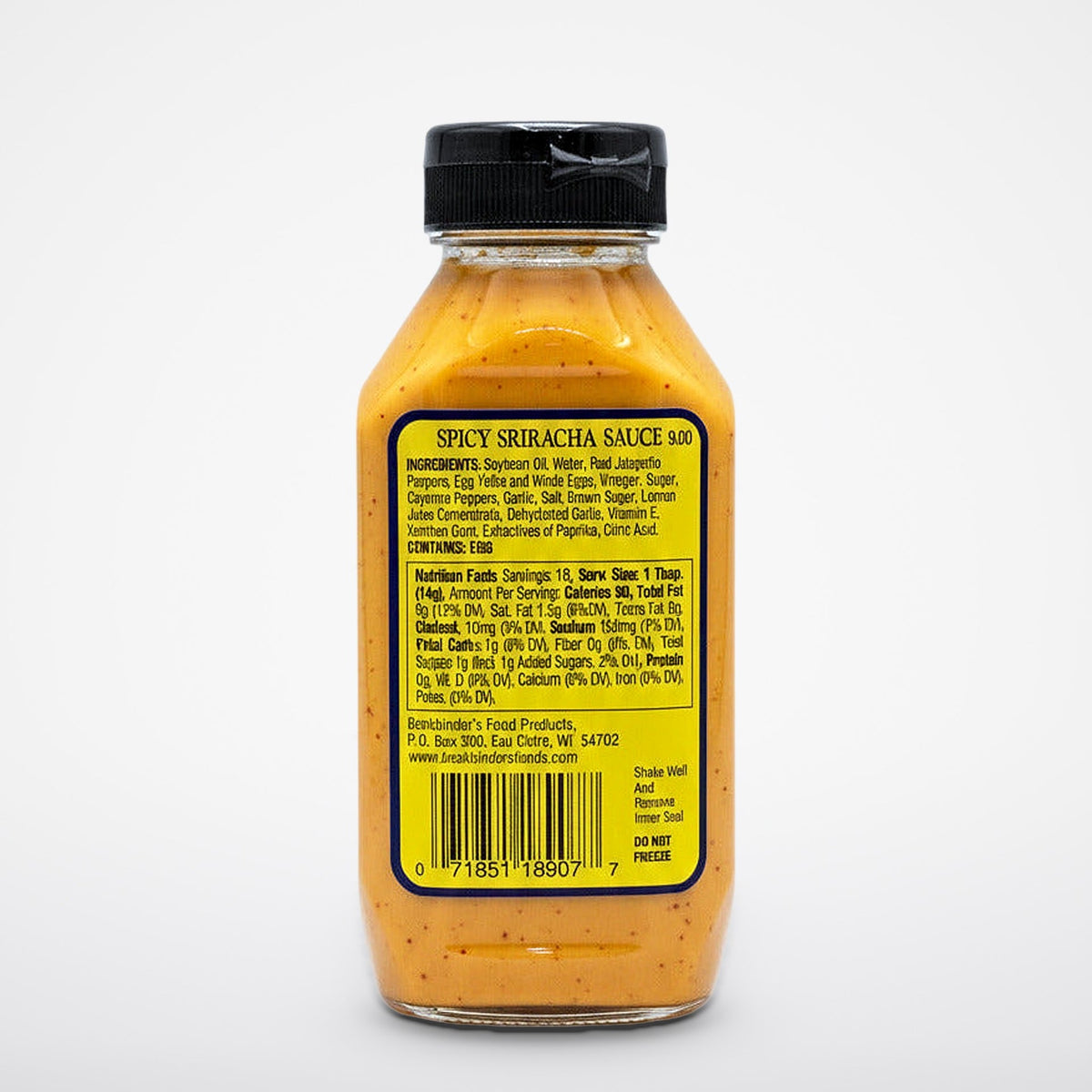 4 Bottles of Bookbinder's Spicy Sriracha Sauce, 9 oz