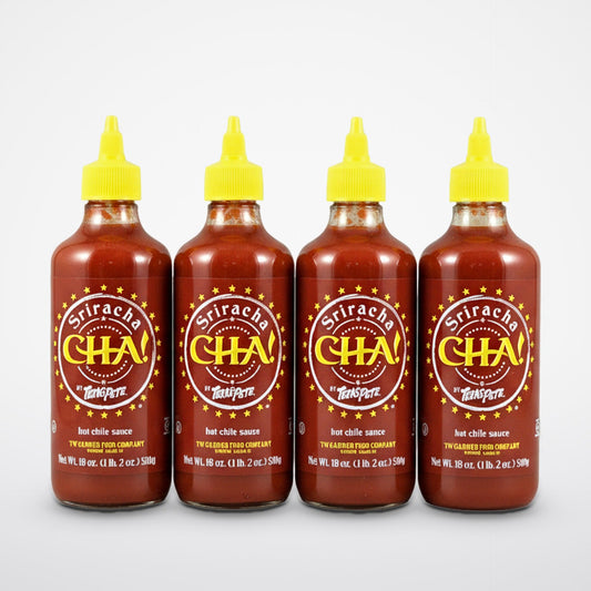 Texas Pete Sriracha CHA! Hot Sauce Pepper Burgers Soup Eggs