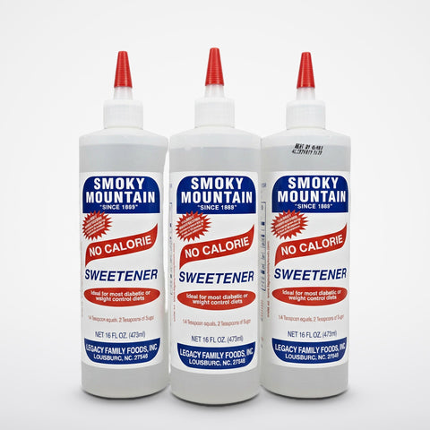 3 Bottles of Smoky Mountain No Calorie Sweetener, 16 oz