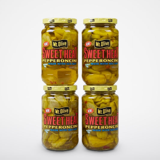 4 Jars Mount Olive Sweet Heat Pepperoncini Peppers 12 oz