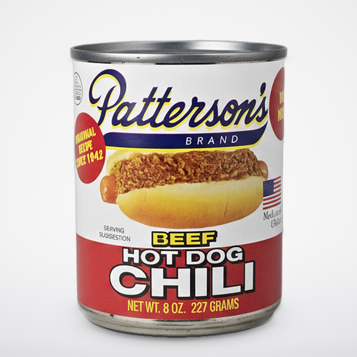 Pattersons Beef Hot Dog Chili Original Recipe, 8 oz Cans
