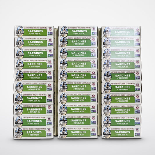30 Cans Season Wild Caught Sustainable Fish Sardines Can Snack
