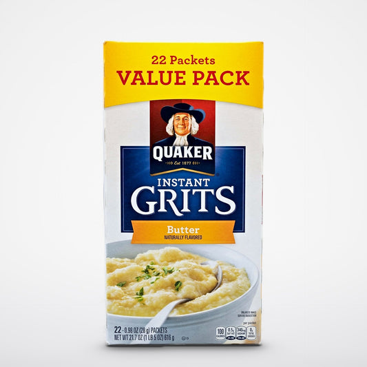 Quaker Instant Grits Butter Flavor Value Pack 22 Packets Breakfast Corn