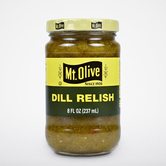 Mount Olive Dill Pickle Relish 8 oz Hot Dog Cubes Mt-0