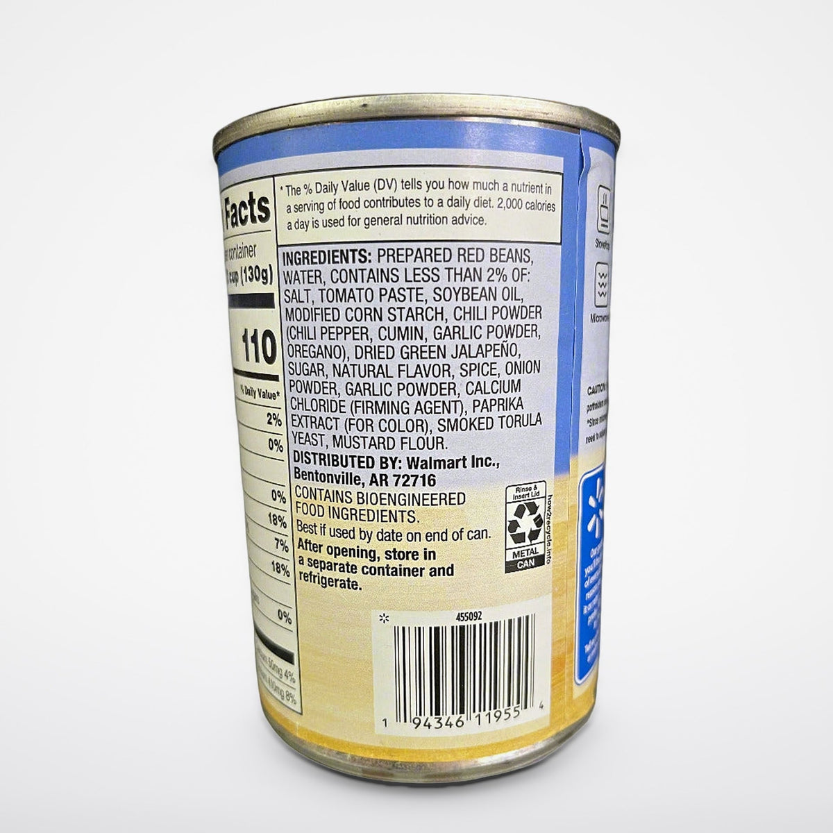 6 Cans of Great Value Hot Chili Beans, 15.5 oz