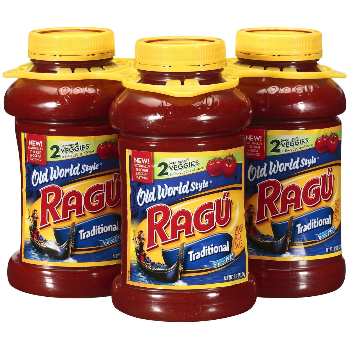 3 Jars of Ragu Old World Style Traditional Pasta Spaghetti Sauce, 45 oz