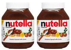 2 BIG JARS Chocolate Hazelnut Ferrero Nutella Spread 26.5 Oz Butter Sandwich Dip