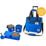 BLUE Overland Dog Gear Rolling Week Away Bag Lined Food Carrier Puppy