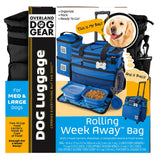 BLACK Overland Dog Gear Rolling Week Away Bag Lined Food Carrier Puppy