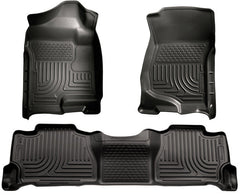 2007-2014 Yukon Suburban Escalade Floor Mats Black Husky Liners WeatherBEATER-0