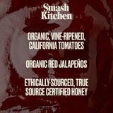 2 BOTTLES Organic Smash Kitchen Hot Honey BBQ Sauce 15 oz Barbecue
