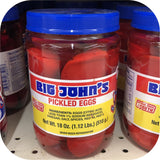 2 JARS Big John's Pickled Eggs 18 oz Jar Snack Bar Food