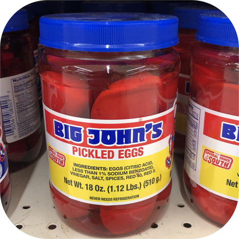 2 JARS Big John's Pickled Eggs 18 oz Jar Snack Bar Food