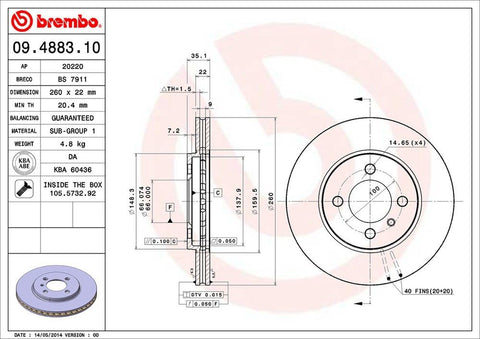 Pair Brembo Front Brake Rotors for BMW 318 325