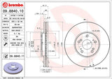 Pair Brembo Brake Rotors for Acura CL MDX TL TSX Honda Accord Odyssey Pilot