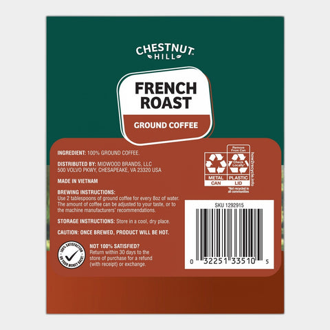 Chestnut Hill French Roast Ground Coffee, 9.6 oz