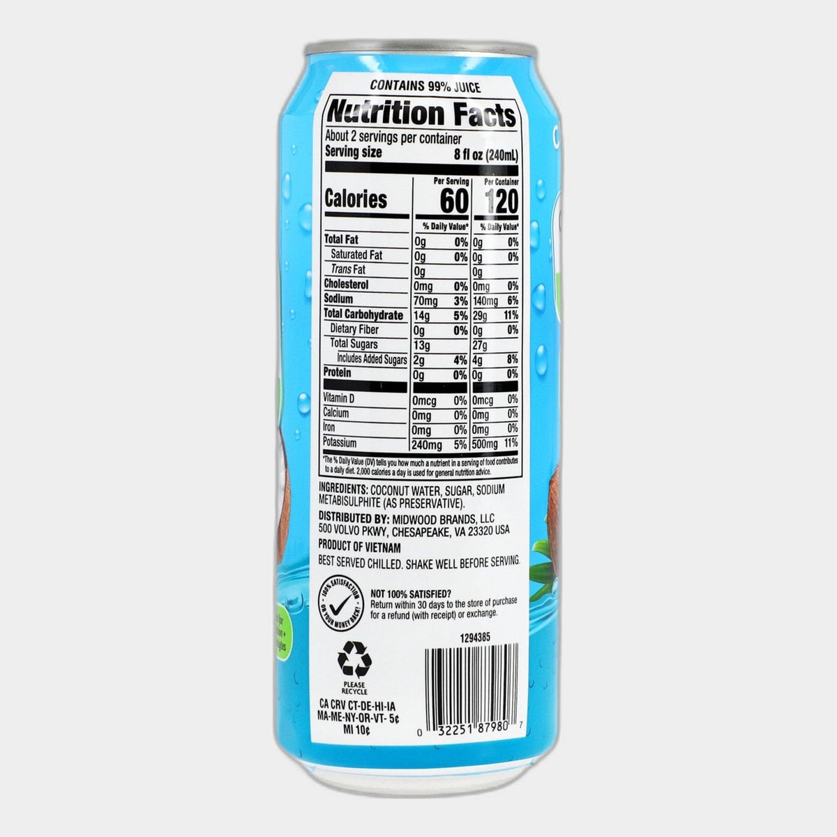 Chestnut Hill Coconut Water, 16.9 fl oz