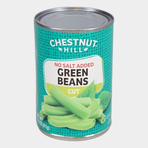 6 Cans Chestnut Hill No Salt Cut Green Beans, 14.5 oz