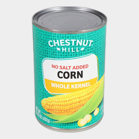 6 Cans Chestnut Hill No Salt Whole Kernel Corn, 15.25 oz