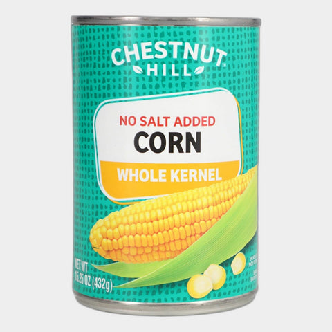 6 Cans Chestnut Hill No Salt Whole Kernel Corn, 15.25 oz