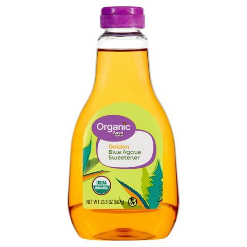 2 Bottles Great Value Organic Golden Blue Agave Sweetener, 23.5 oz
