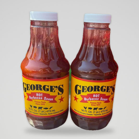 2 Bottles of George's Hot Barbecue Sauce, 16 oz