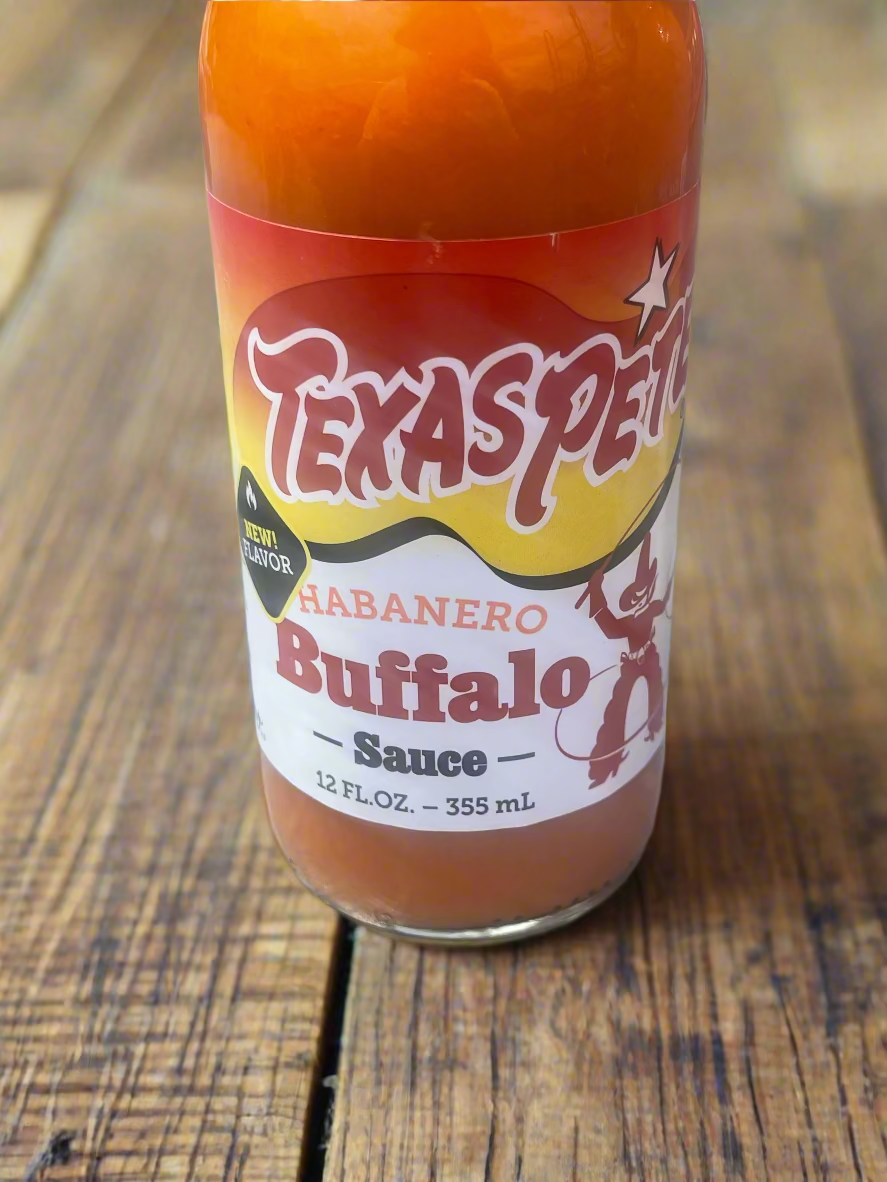 2 Bottles of Texas Pete Hot Habanero Buffalo Wing Sauce Dip, 12 oz