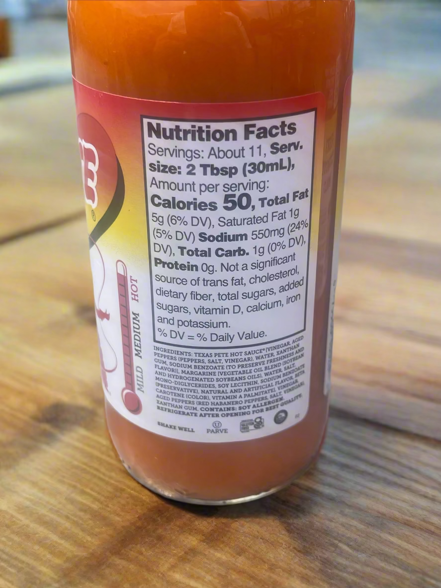 2 Bottles of Texas Pete Hot Habanero Buffalo Wing Sauce Dip, 12 oz