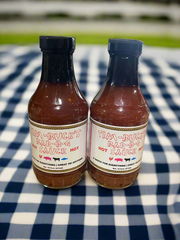 2 BOTTLES Tim Bucks HOT Bar-B-Q Barbecue Sauce 16 oz BBQ Pork