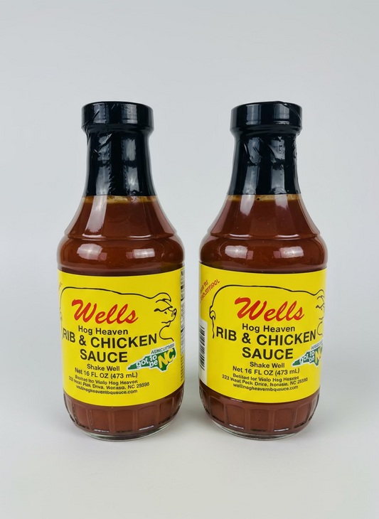 2 Bottles of Wells All Purpose Rib & Chicken Sauce, 18 oz