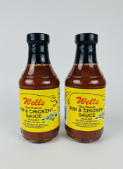 2 BOTTLES Wells All Purpose Rib & Chicken Sauce 18oz NC Pork Barbecue