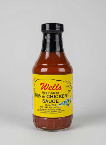 2 BOTTLES Wells All Purpose Rib & Chicken Sauce 18oz NC Pork Barbecue