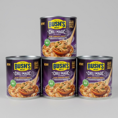 4 CANS Bush's Chili Magic Slow Simmered White Beans in Mild Chili Sauce