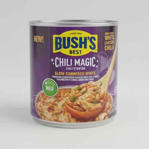 4 CANS Bush's Chili Magic Slow Simmered White Beans in Mild Chili Sauce