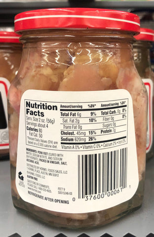 9 JARS Hormel Pickled Jarred Pigs Feet Semi Boneless in Vinegar 9 Oz FREE SHIP