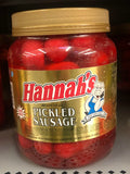 1 Quart Jar of Hannah Pickled Pork Sausage Red Hots Wieners Free Ship