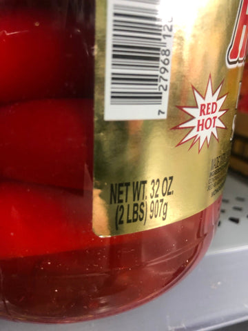 1 Quart Jar of Hannah Pickled Pork Sausage Red Hots Wieners