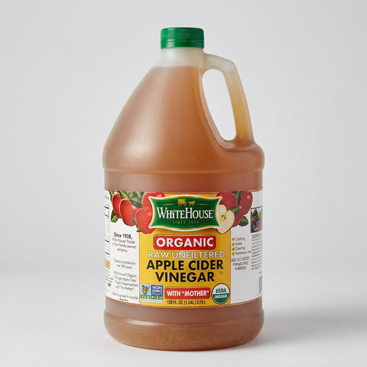 1 Gallon White House Organic Apple Cider Vinegar with Mother Raw Unfiltered