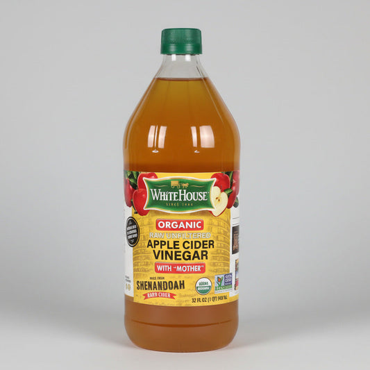 White House Organic Apple Cider Vinegar with Mother Raw Unfiltered, 32 oz