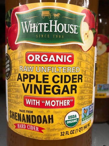 White House Organic Apple Cider Vinegar with Mother Raw Unfiltered 32 Oz