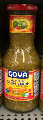 Goya Medium Verde Salsa 17.6 oz Bottle Picante Chip Sauce Dip